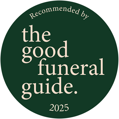Logo: recommended by the Good Funeral Guide, 2025